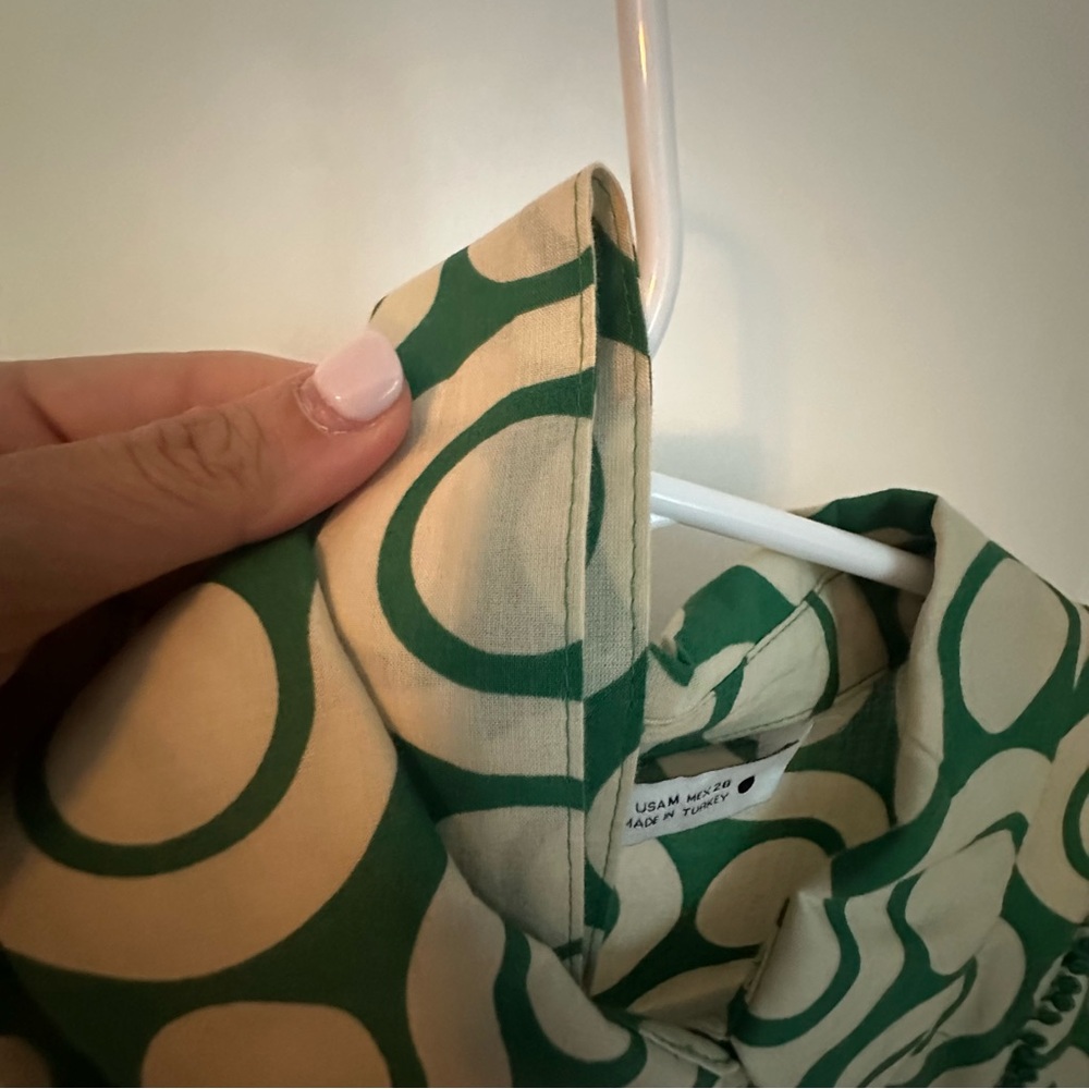 Zara Green and Cream Mini Dress - Picture 9 of 10